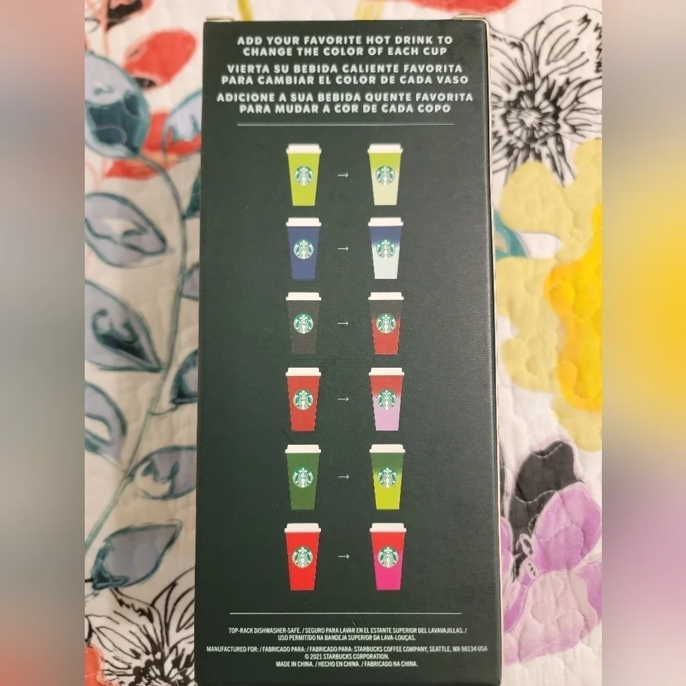 Starbucks Reusable Color Changing  Hot Cups 6 Pack